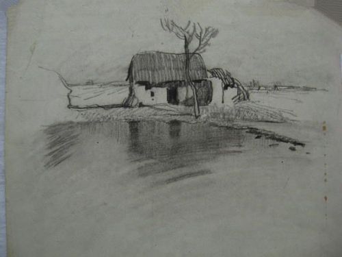 求比较简单的风景铅笔画!