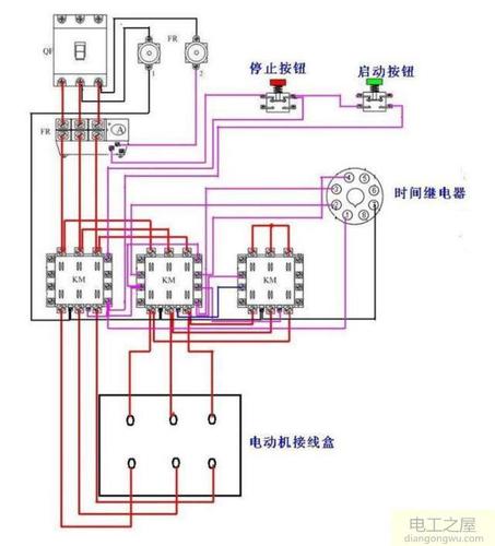 星三角降压启动电机怎么接线