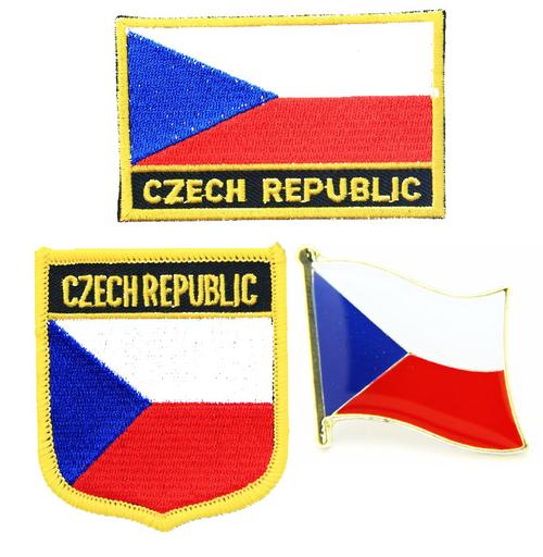 czechrepublicflagpinpatch捷克国旗布贴徽章肩章布贴