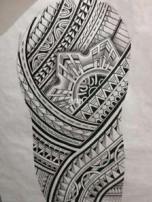 手臂图腾纹身手稿图案分享_纹身_美妆_彩妆