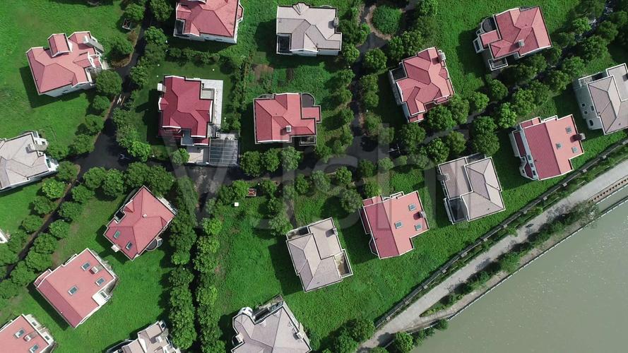 航拍上海高端别墅小区