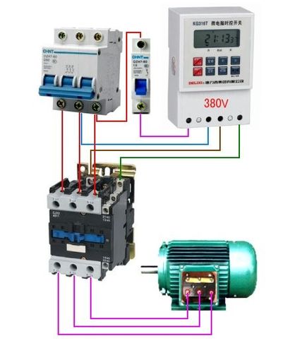 380接触器怎样接计时器接线图