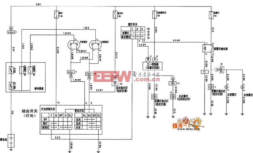 威志前照灯,后雾灯,前雾灯电路图