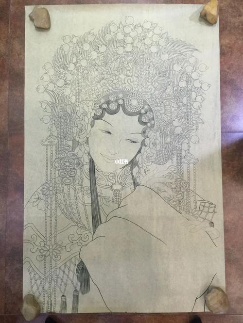 工笔画 | 戏曲人物白描 花旦0269♀15_工笔画_戏曲_北京攻略