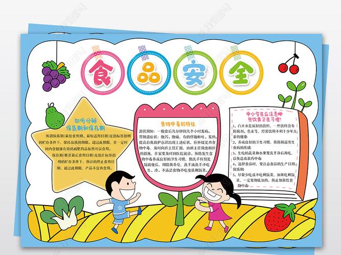 食品安全手抄报小学生安全教育健康饮食电子小报
