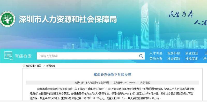 深圳社保局喊你来领钱了一个人或最高可以赔付73万元