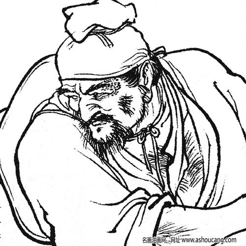 水浒人物杨志线描画底稿高清大图下载