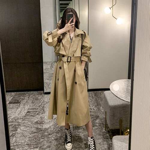 2021秋冬服装流行风格,2021冬季女装搭配图片 2021秋冬新款风衣女时尚过膝中长款外套韩版宽松气质流行大衣潮