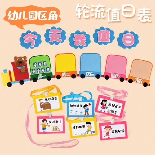 幼儿园环创区域区角墙面教师装饰主图值日生记录胸牌挂牌区角材料