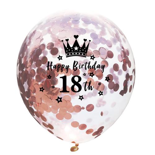12寸透明数字纸屑气球 30 40岁生日快乐气球 confetti balloon