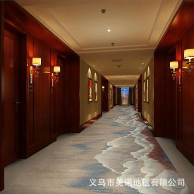 酒店走廊地毯定制 宾馆过道阻燃地毯 1200克加厚高清印花满铺地毯