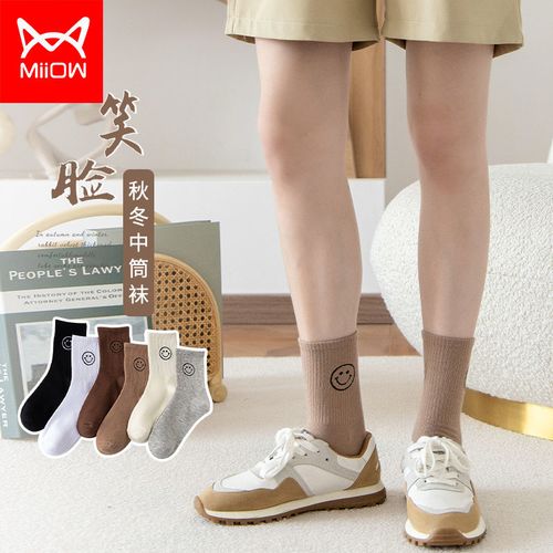 猫人袜子女韩版中筒袜子女ins潮百搭袜子秋季款女士