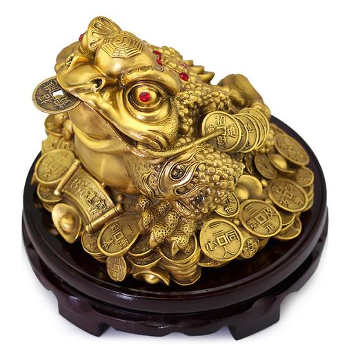 纯铜金蟾招财摆件大号开光三足金蟾蜍家居风水摆件店铺开业送礼品