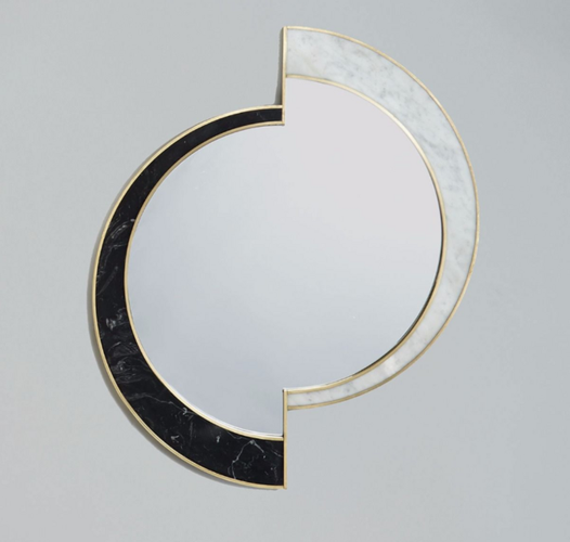 异形半圆黑白边框玻璃镜子