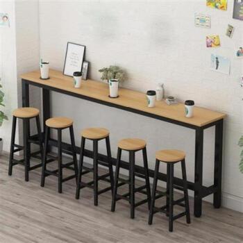 办公室茶水吧台办公室前台细长高脚阳台椅吧台咖啡桌椅组合休闲区v会