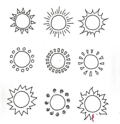 漂亮的儿童简笔画大全,太阳简笔画