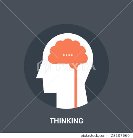 插图素材: thinking icon concept