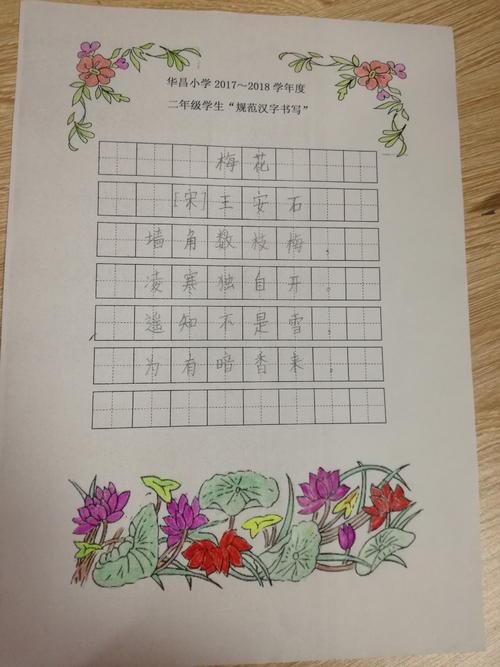 练字的图片的手抄报 汉字的手抄报
