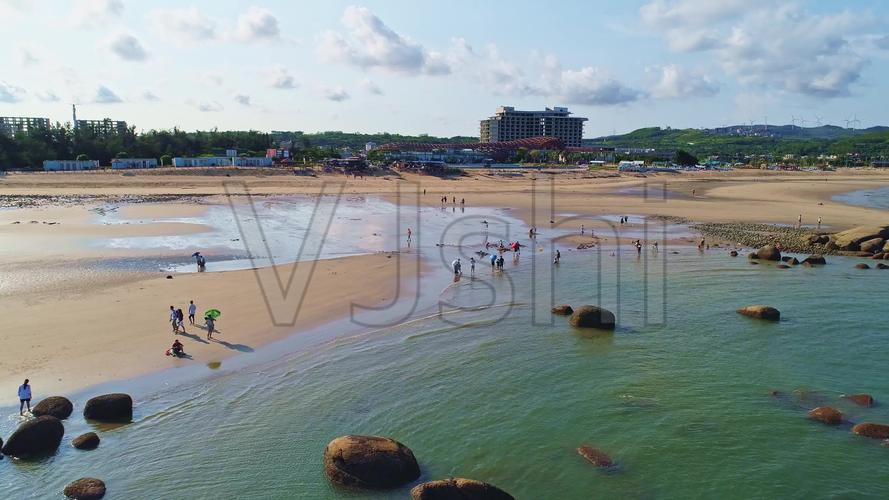 航拍福建漳州漳浦白塘湾景区