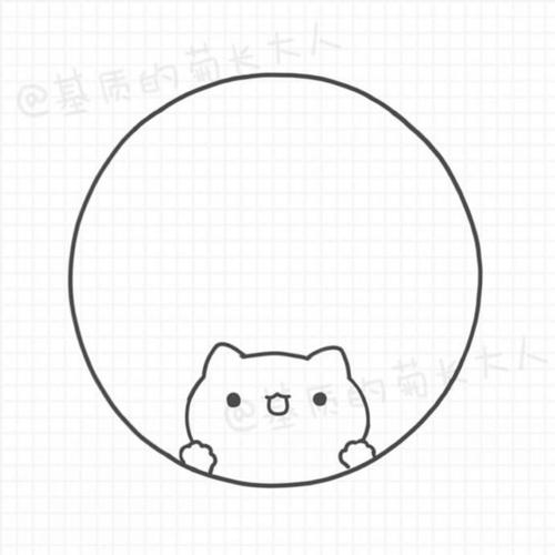 画一群猫咪的手帐简笔画图片