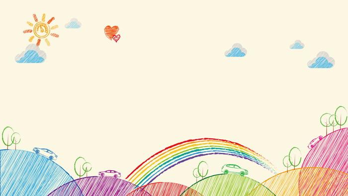 三张卡通手绘ppt背景图片