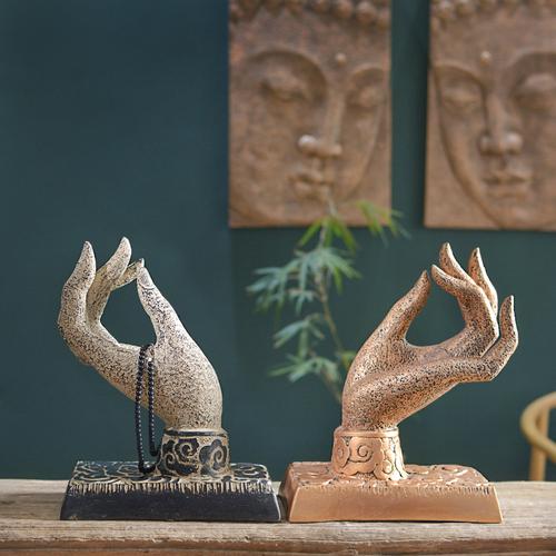 佛手中式古风禅意摆件茶室会所创意古典观音摆件