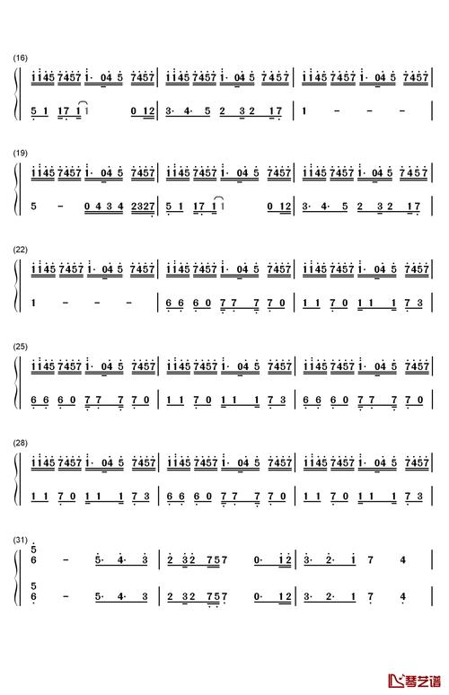 僵尸王博士的复仇主题曲钢琴简谱-数字双手-plants vs
