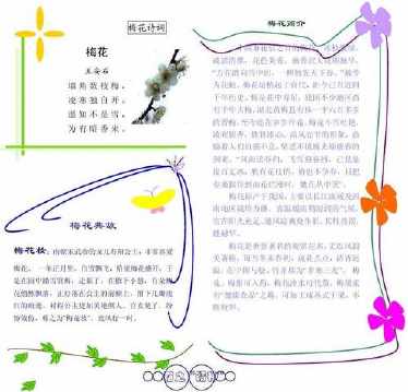 梅兰竹菊简单手抄报 简单手抄报