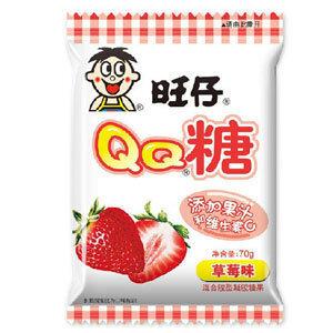 旺旺食品旺仔qq糖草莓味g添加果汁和维生素c美味有趣又健康