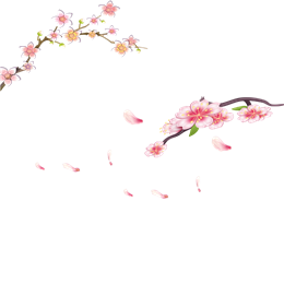 唯美古风桃花插画元素-唯美古风桃花插画图片素材下载