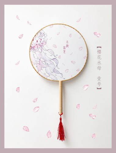 热卖日本小物日式竹团扇cos游场道具zakka和风手绘扇子纸面 日本礼品
