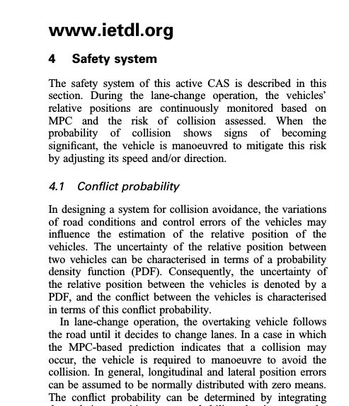 active collision avoidance system for steering control of