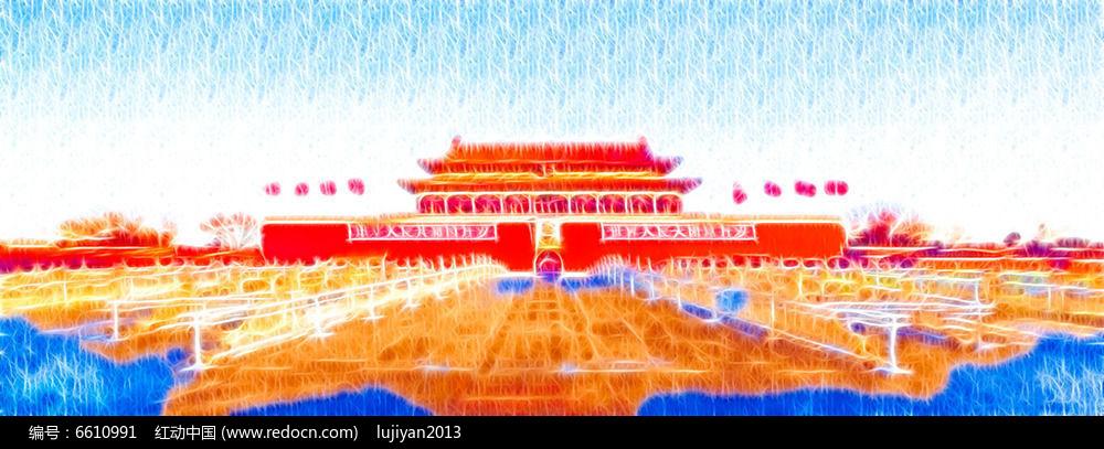 天安门城楼水彩素材