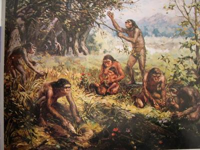 描写周口店"北京人"生活场景的绘画 【资料图】