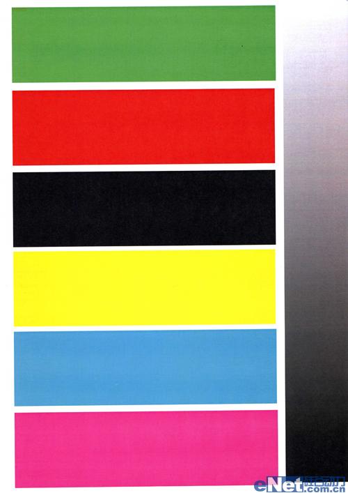 从色彩测试样张来看,色彩的还原很到位,整体色彩打印