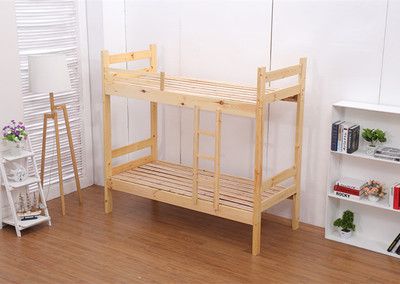 实木松木高低床上下铺学生床成人宿舍实木床环保油漆松木床可订制