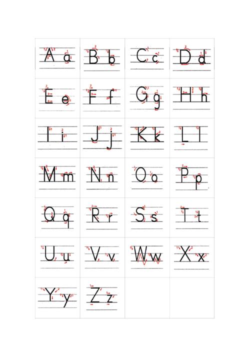 26个字母表书写标准及练习
