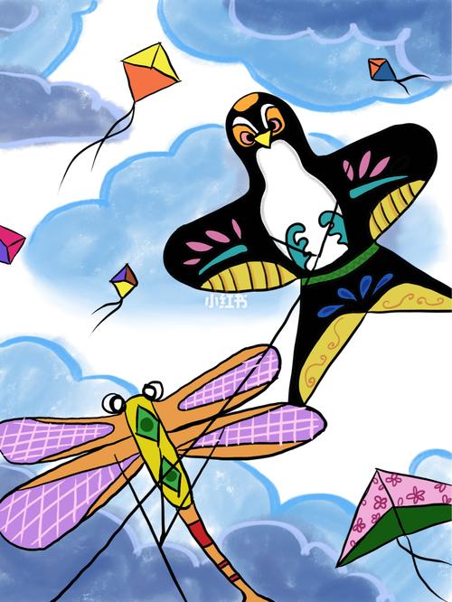 儿童画#春日风筝