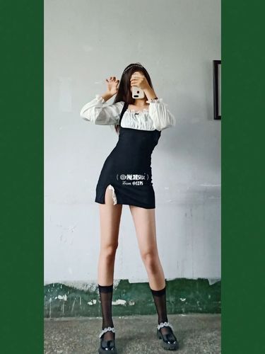 180cm高个子女生腰臀腿身黄金比_高个子_穿搭_黄金_辣妹_ootd_裙子