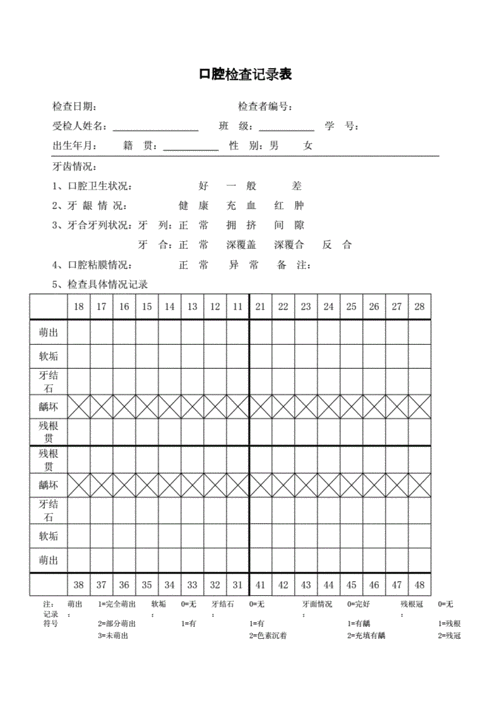 口腔检查记录表.docx 3页