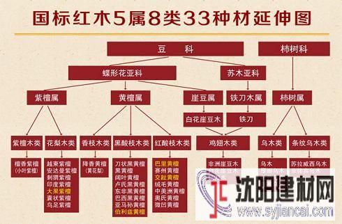 认识红木的五属八类33个品种