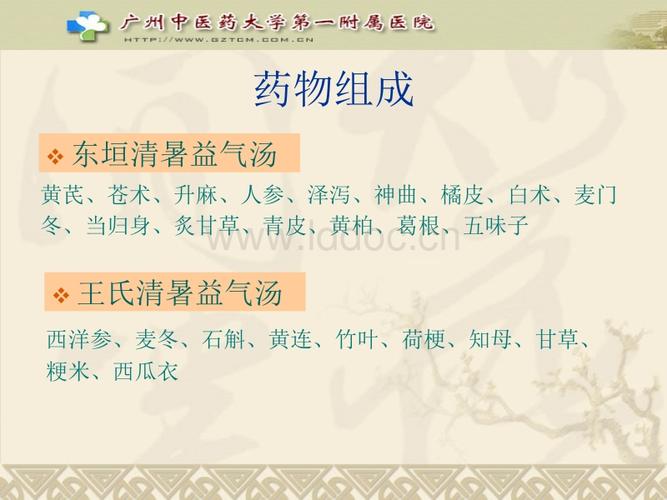 附属医院脑病科吴智兵药物组成v东垣清暑益气汤v王氏清暑益气汤西洋参
