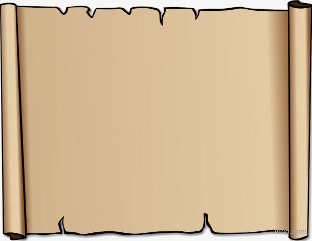 打开的牛皮纸卷轴png素材透明免抠图片其他元素