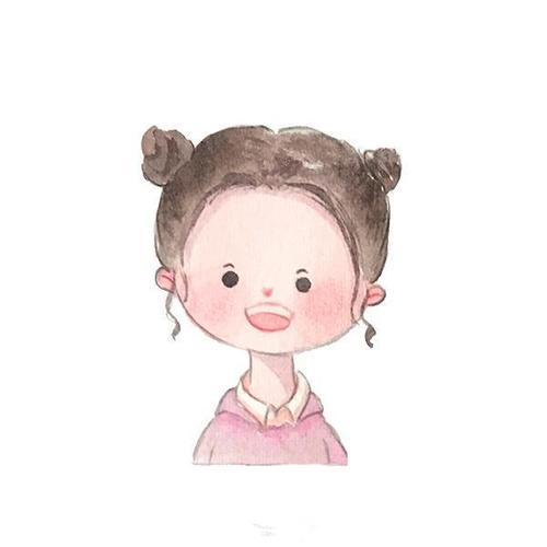 肉嘟嘟的圆脸,14幅夏日里的可爱小女孩水彩头像插画作品赏析!