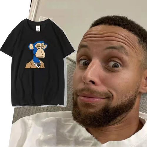 库里18万美金头像 金州勇士篮球训练短袖薄款透气t恤