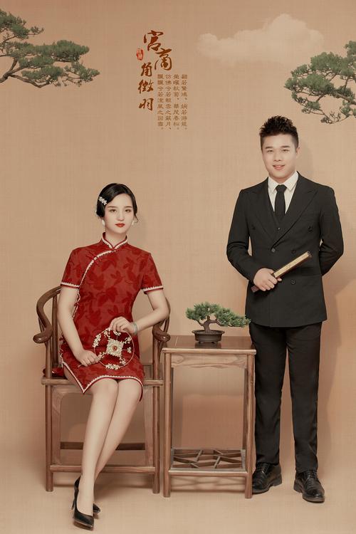 摄影师阿淼的婚纱摄影作品《旗袍工笔画》