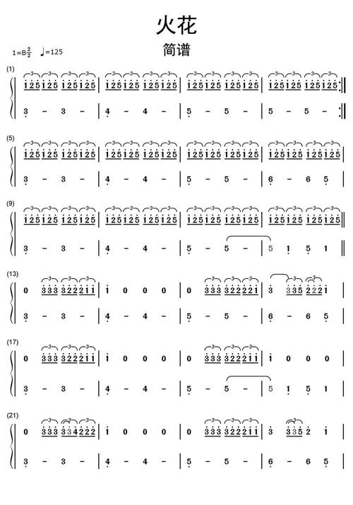 >>火花(你的名字)简谱乐谱