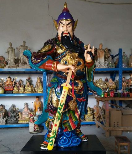 将军门神骑马将军神像树脂玻璃钢彩绘贴金河南善缘佛像厂直销