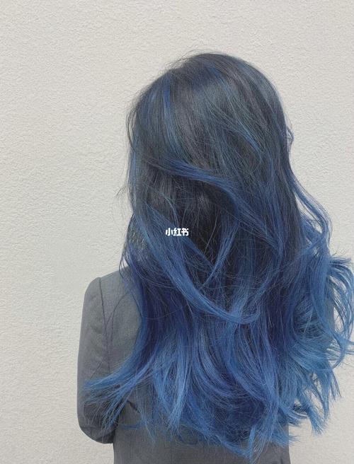 蓝灰色渐变千禧染发 心机挑染_染发_挑染_上班族_学生