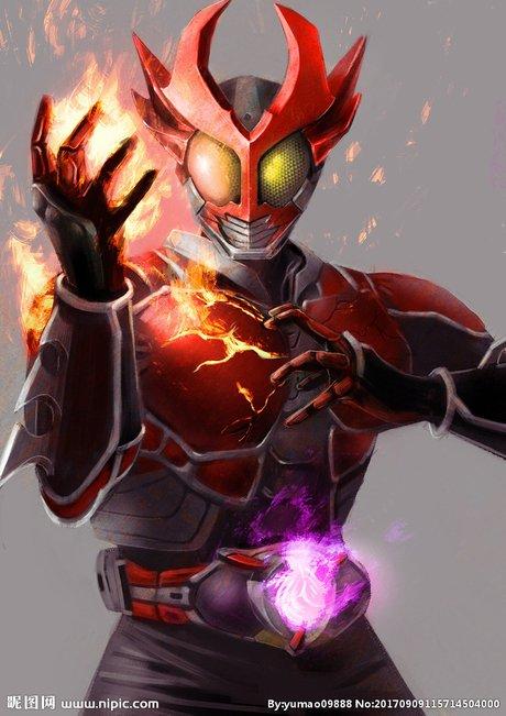 假面骑士亚极陀燃烧形态设计图__绘画书法_文